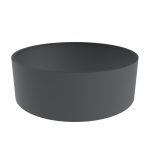 large round anthracite grey metal planter with a single top lip
